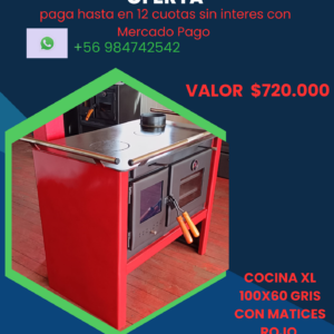cocina xl gris/rojo